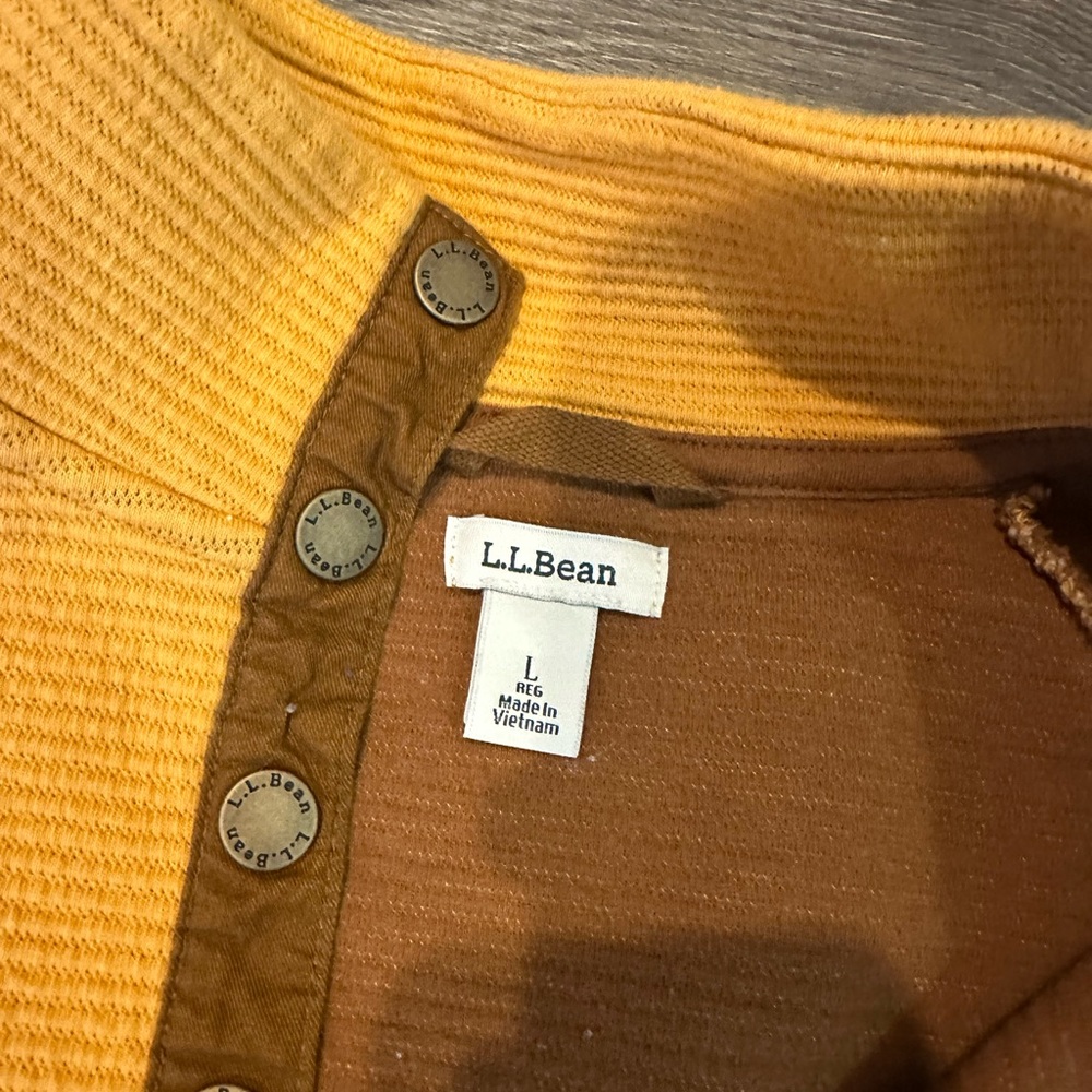 Yellow Half-Zip Pullover LL Bean, women’s large - Picture 2 of 2